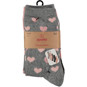 Apollo Girls Socks Multi Pink 5-Pack