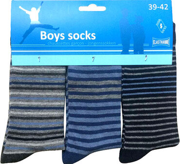 Boys Socks Blue 3-Pack