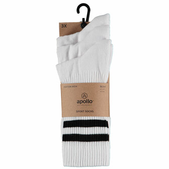 Apollo Sport Socks Wit 3-Pack