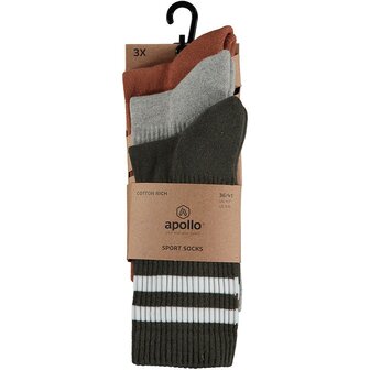 Apollo Sport Socks Multi Green 3-Pack