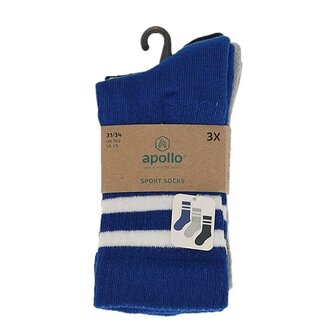 Apollo Kids Sport Socks Multi Blue 3-Pack