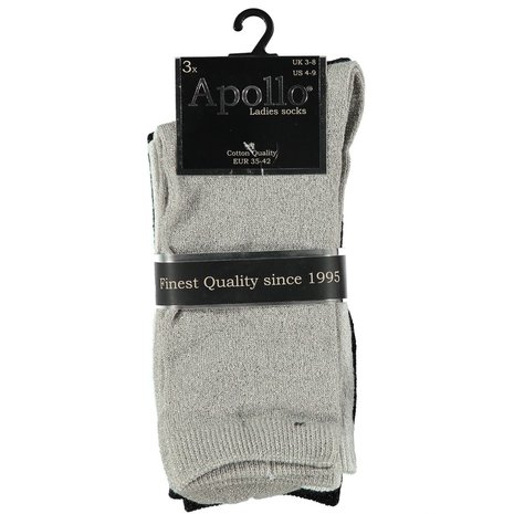 Apollo Damessokken Fijne Glitter 3-Pack