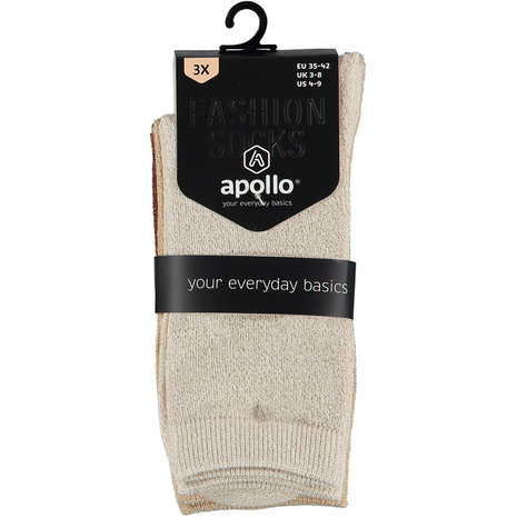 Apollo Damessokken Fijne Glitter 3-Pack