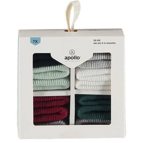 Apollo Babysokjes Giftbox Boys 7-pack