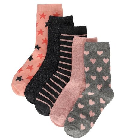 Apollo Girls Socks Multi Pink 5-Pack