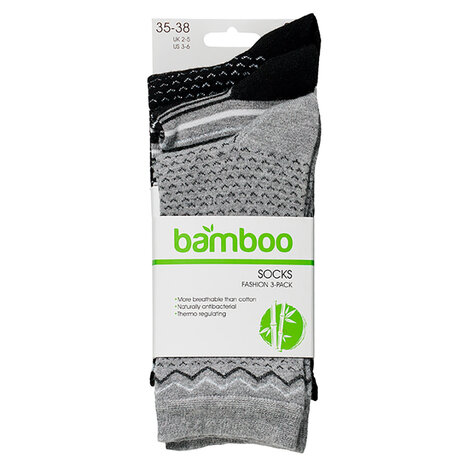 Bamboo Damessokken Black 3-Pack